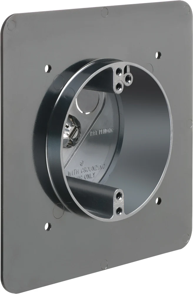 Non Metallic flanged fixtured hand box. For New construction. For 5/8 wall finish thickness can convert up to 7/8 wall finish thickness. Flange on box can be offset locating back panel to opposite side of the box to create large 20 cu. in volume. - Image 3