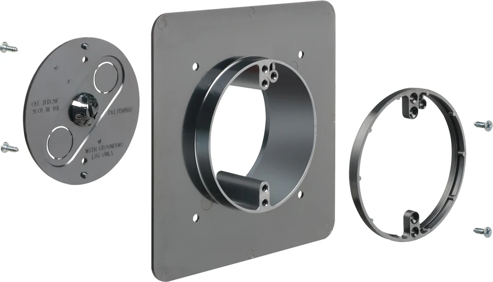 Non Metallic flanged fixtured hand box. For New construction. For 5/8 wall finish thickness can convert up to 7/8 wall finish thickness. Flange on box can be offset locating back panel to opposite side of the box to create large 20 cu. in volume. - Image 4